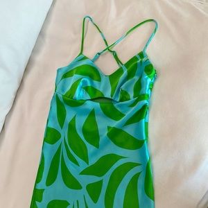 House of Harlow 1960 x revolve satin cut out midi slip dress